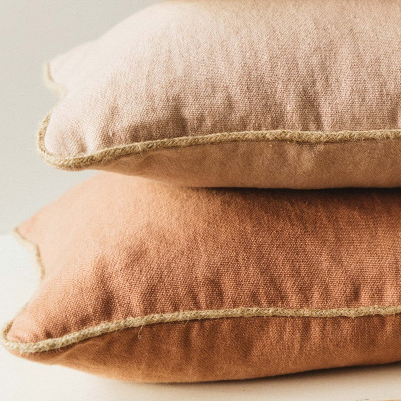 Housse de Coussin Salvador en Lin Sienne 40 x 65