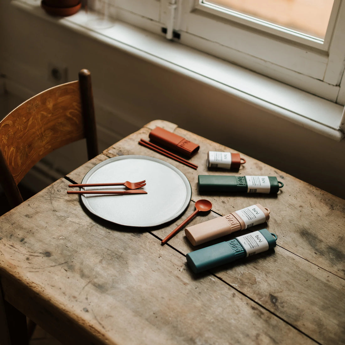 Kit de Couverts Réutilisables - Bleu