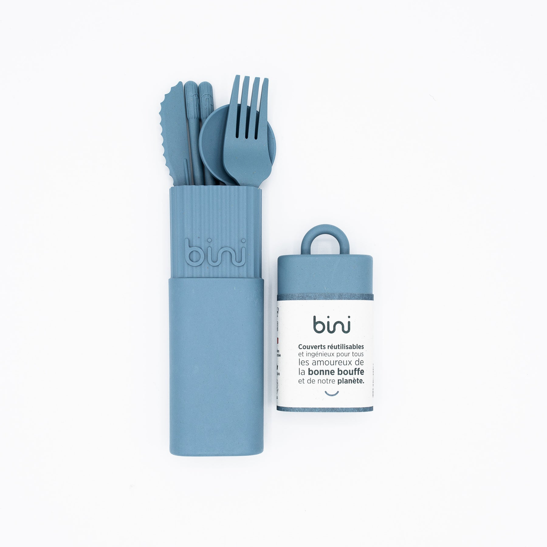 Kit de Couverts Réutilisables - Bleu