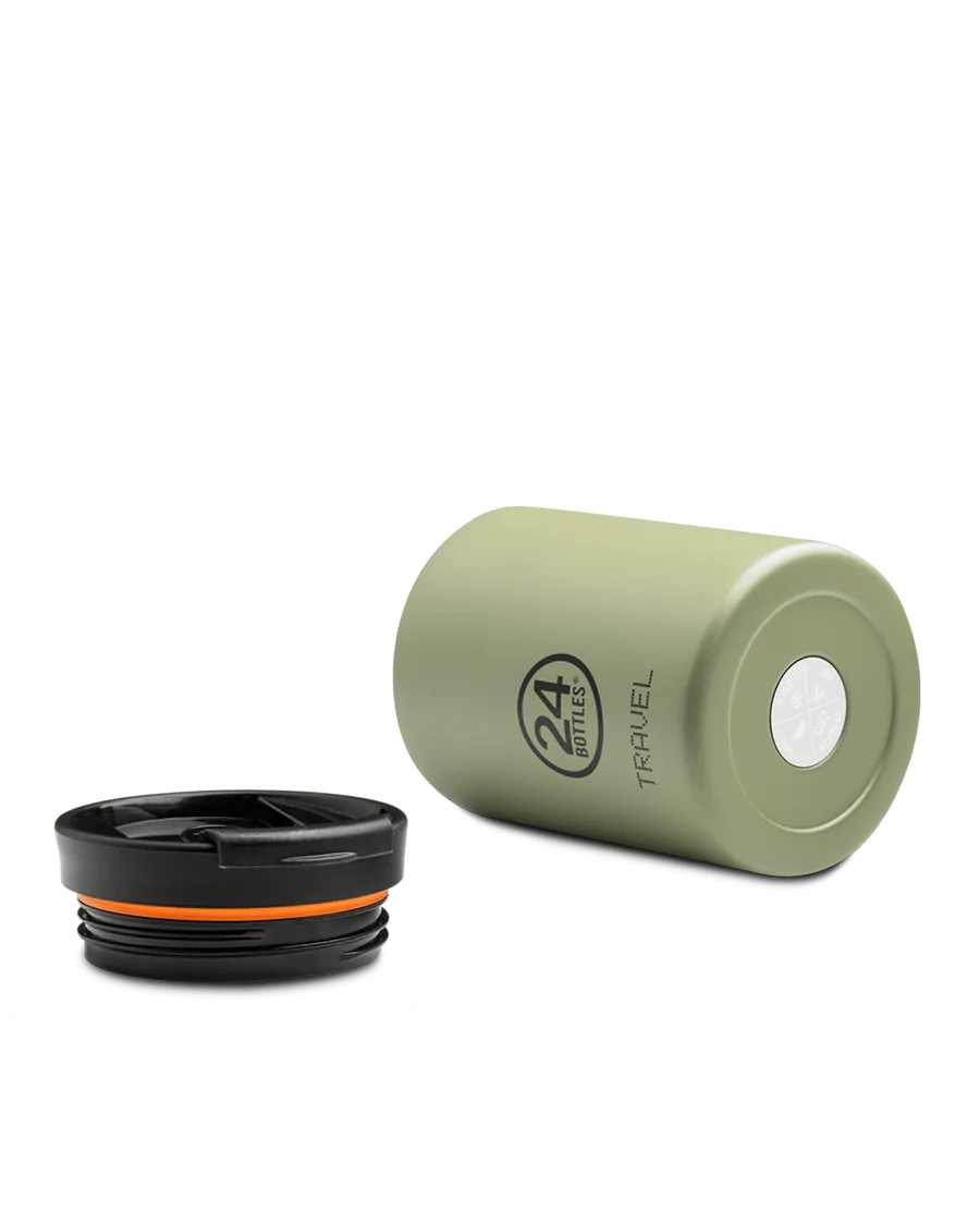 Mug Isotherme sage de la marque italienne 24 Bottles en acier inoxydable - 350ml