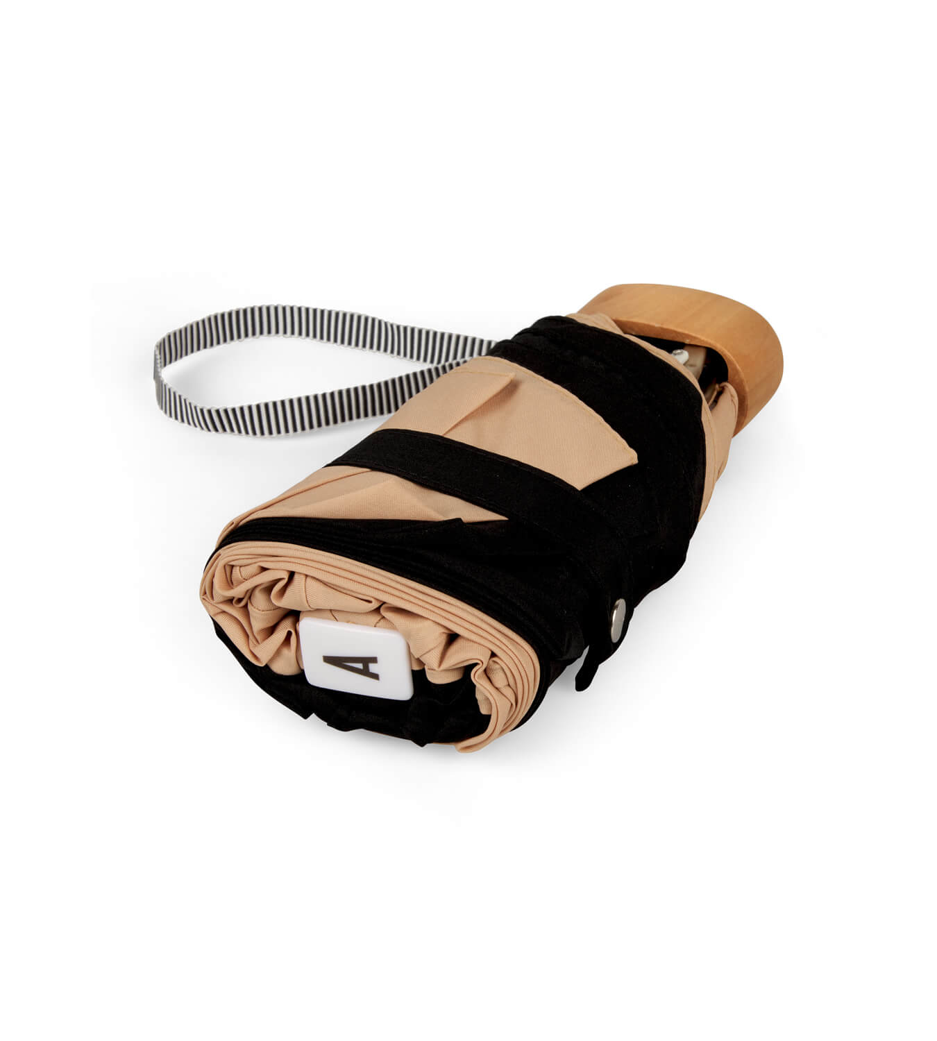 Mini parapluie anatole alice beige noir solide léger et ultra compact