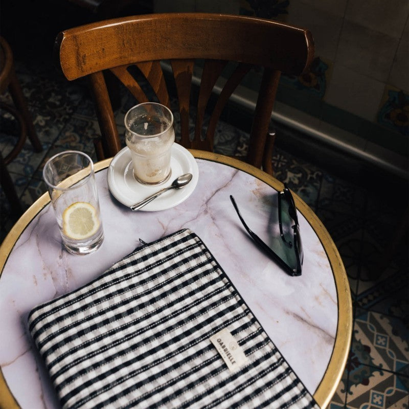 Pochette Ordinateur en Coton Vichy Black