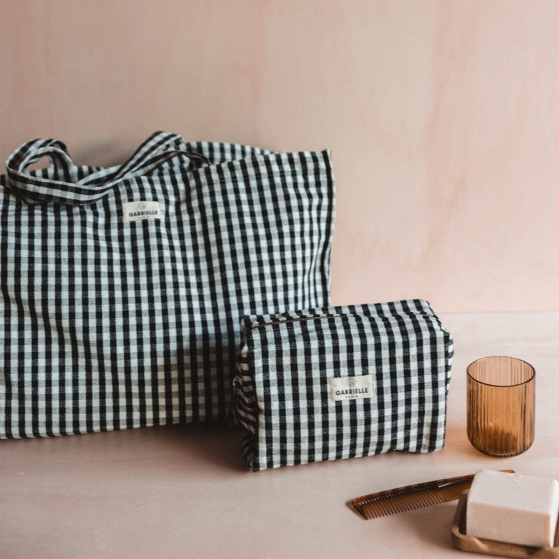 Sac Week-End en Coton Vichy Black