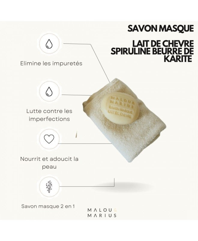 Savon Masque Lait de Chèvre dans Pochette Coton