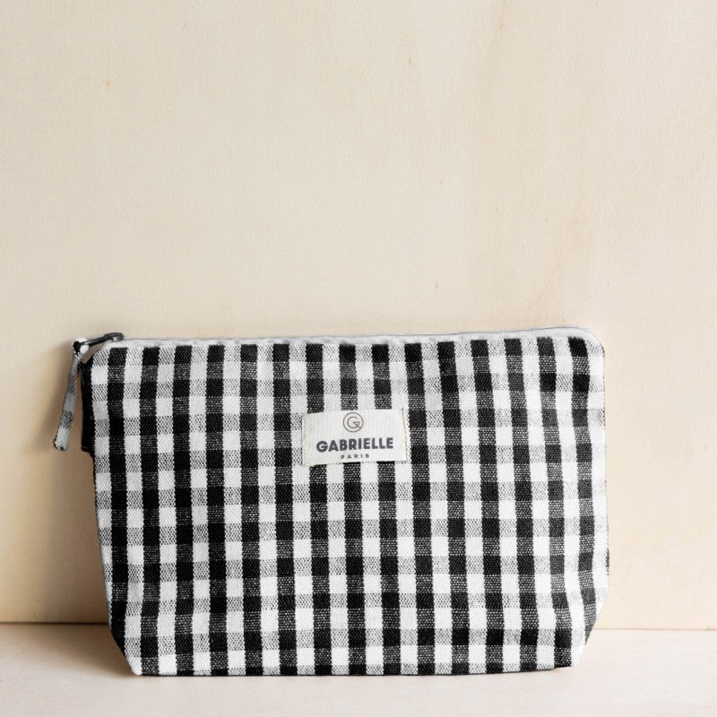 Trousse en Coton Vichy Black