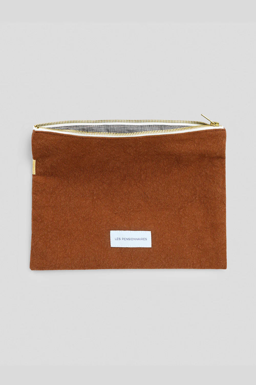 Grande Pochette en Coton Bio - Marron Caramel