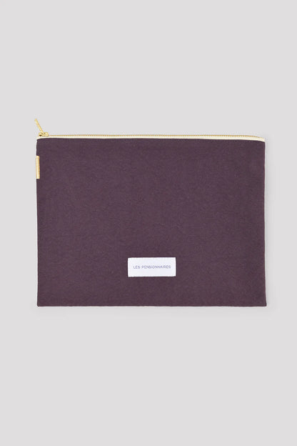 Grande Pochette en Coton Bio - Violet Aubergine