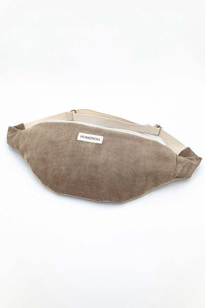 Banane en Velours Côtelé Taupe XL