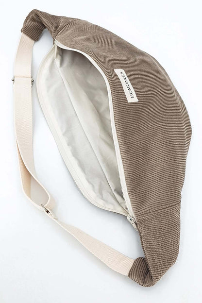 Banane en Velours Côtelé Taupe XL