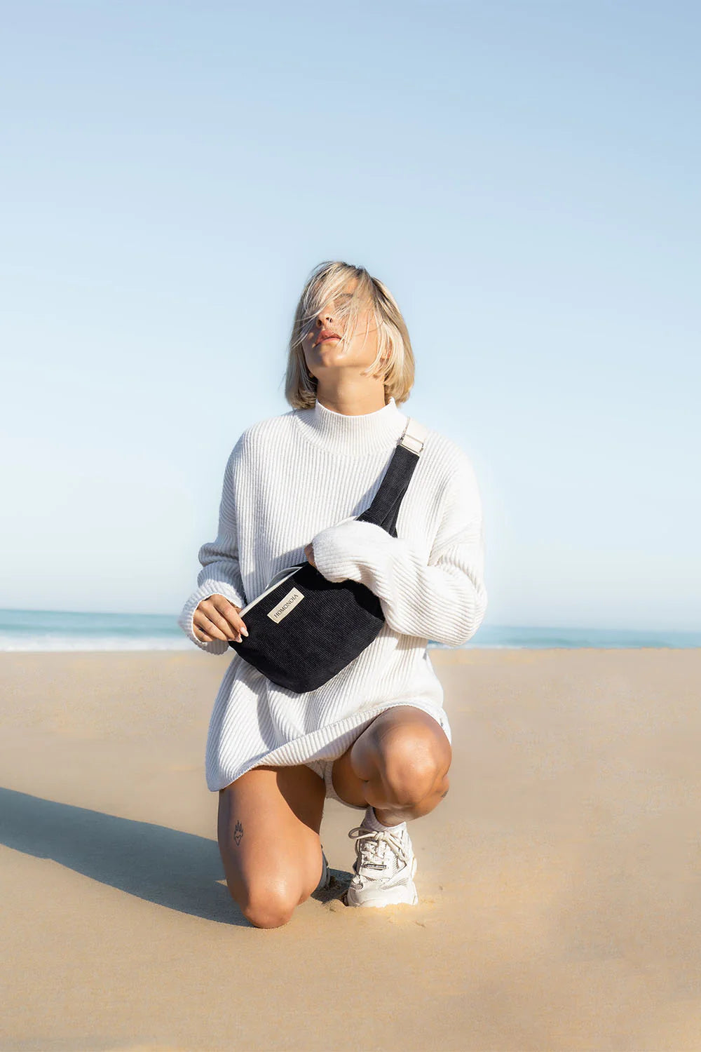 Banane en Velours Côtelé Noir XL