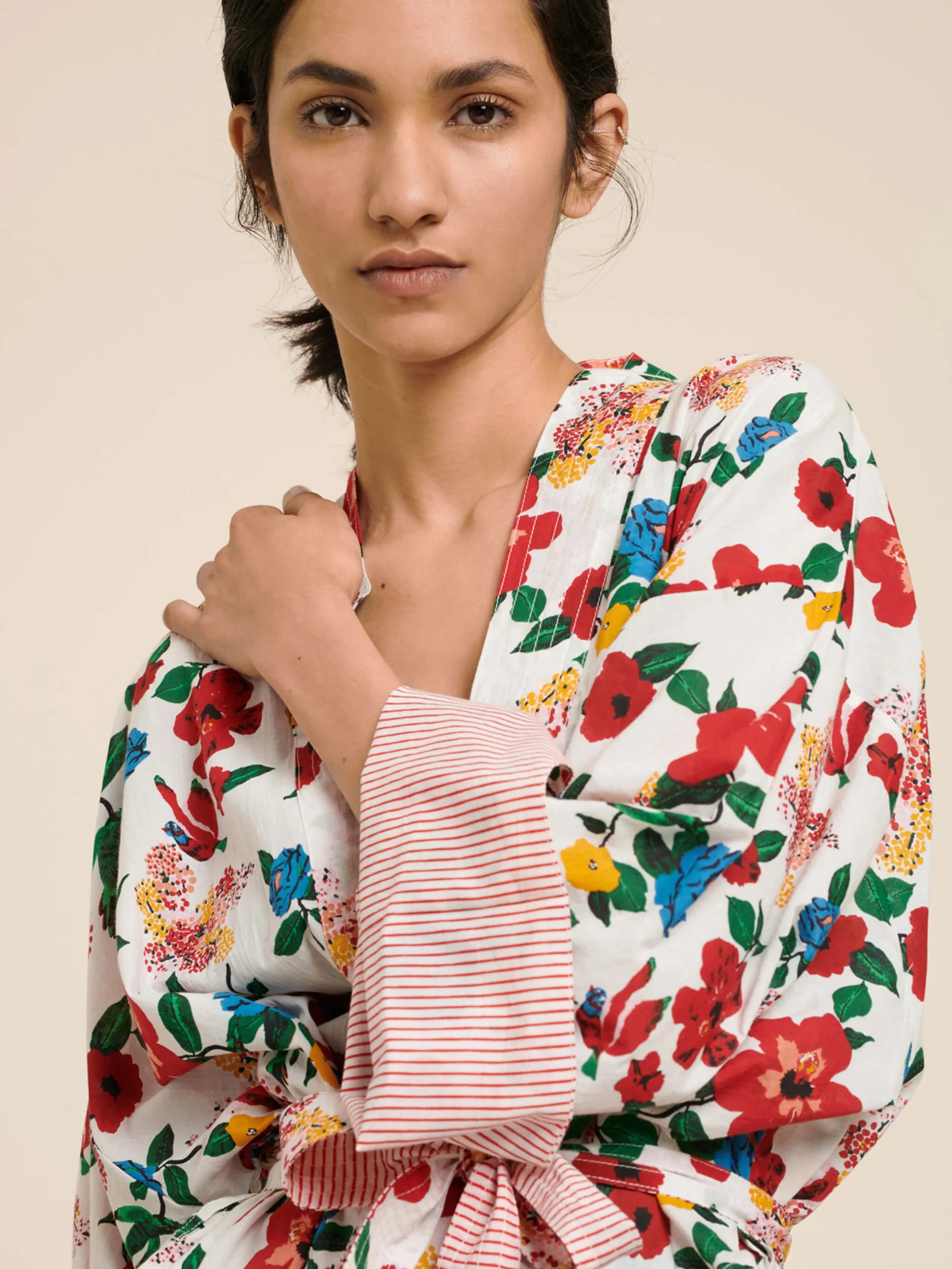 Kimono Court en Coton Hibiscus