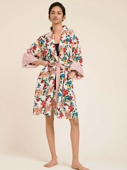 Kimono Court en Coton Hibiscus
