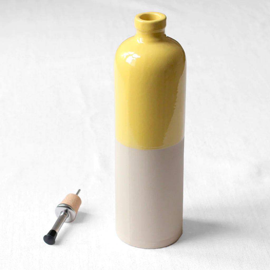 Cruchon à Huile en Grès Mimosa et Naturel 0,6 L