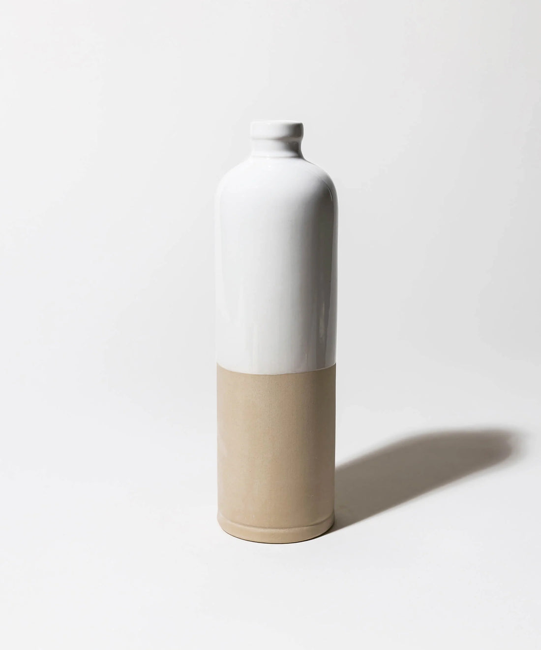 Cruchon à Huile en Grès Blanc et Naturel 0,6 L