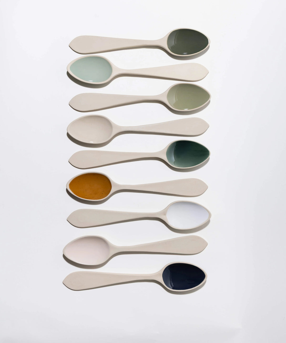 Cuillère de Service en Grès - Blanc et Naturel - 33cm