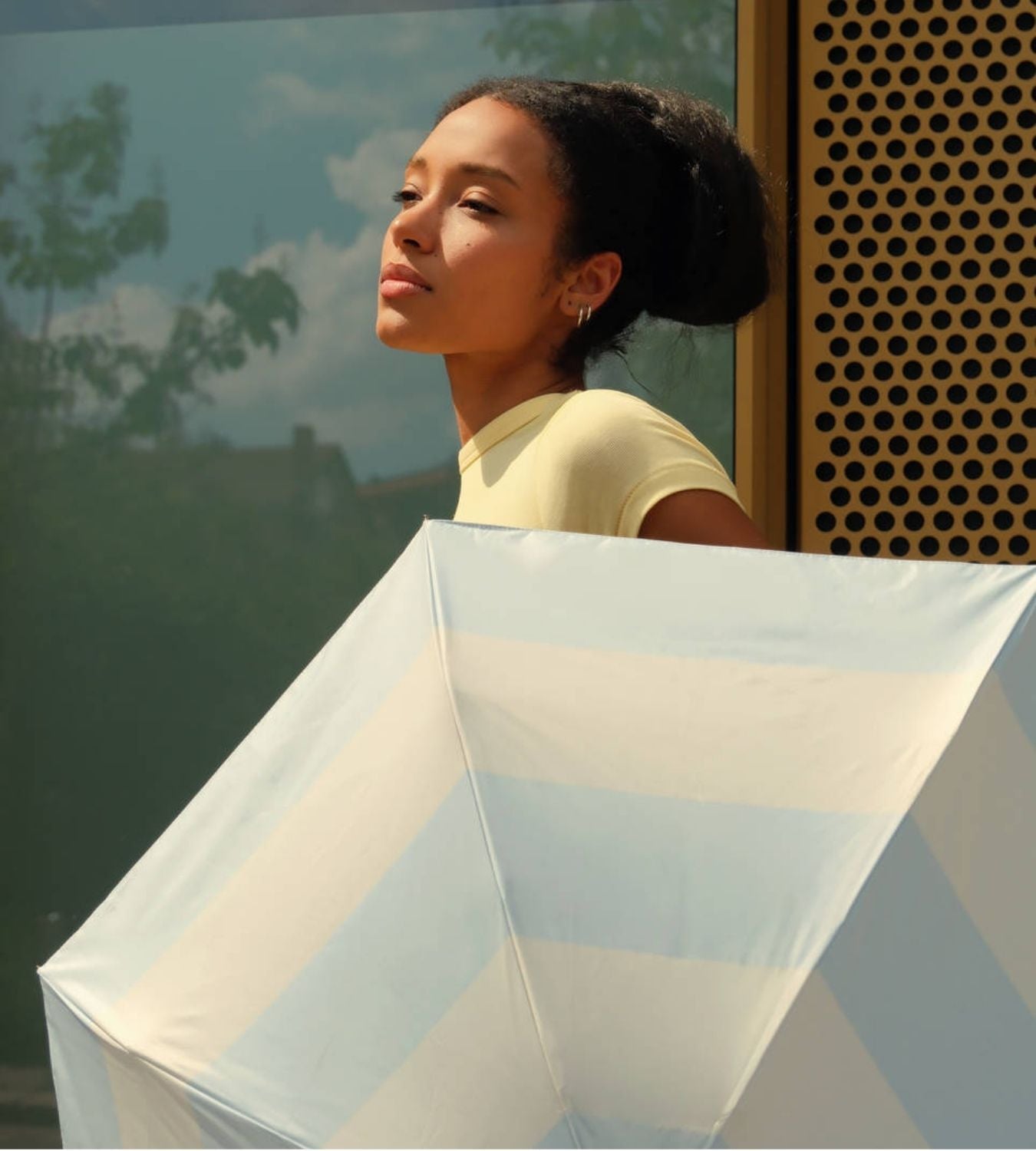 Parapluie - Ombrelle - Orionis - Rayures Bleu Perle