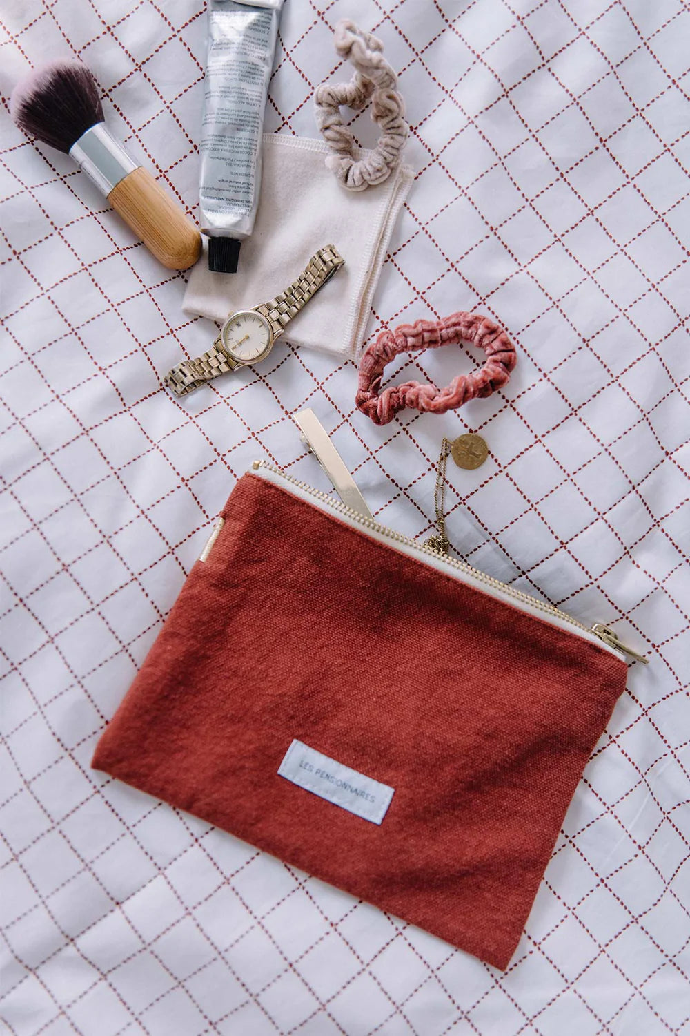 Petite Pochette en Coton Bio - Rouille