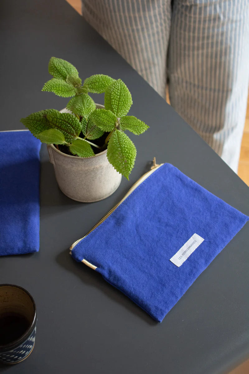 Petite Pochette en Coton Bio - Bleu Outremer