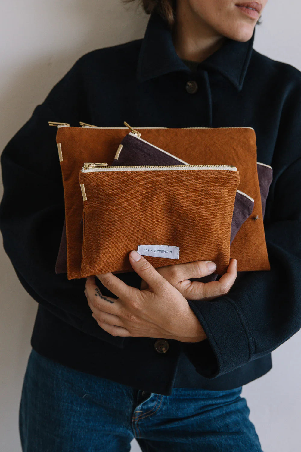 Petite Pochette en Coton Bio - Violet Aubergine