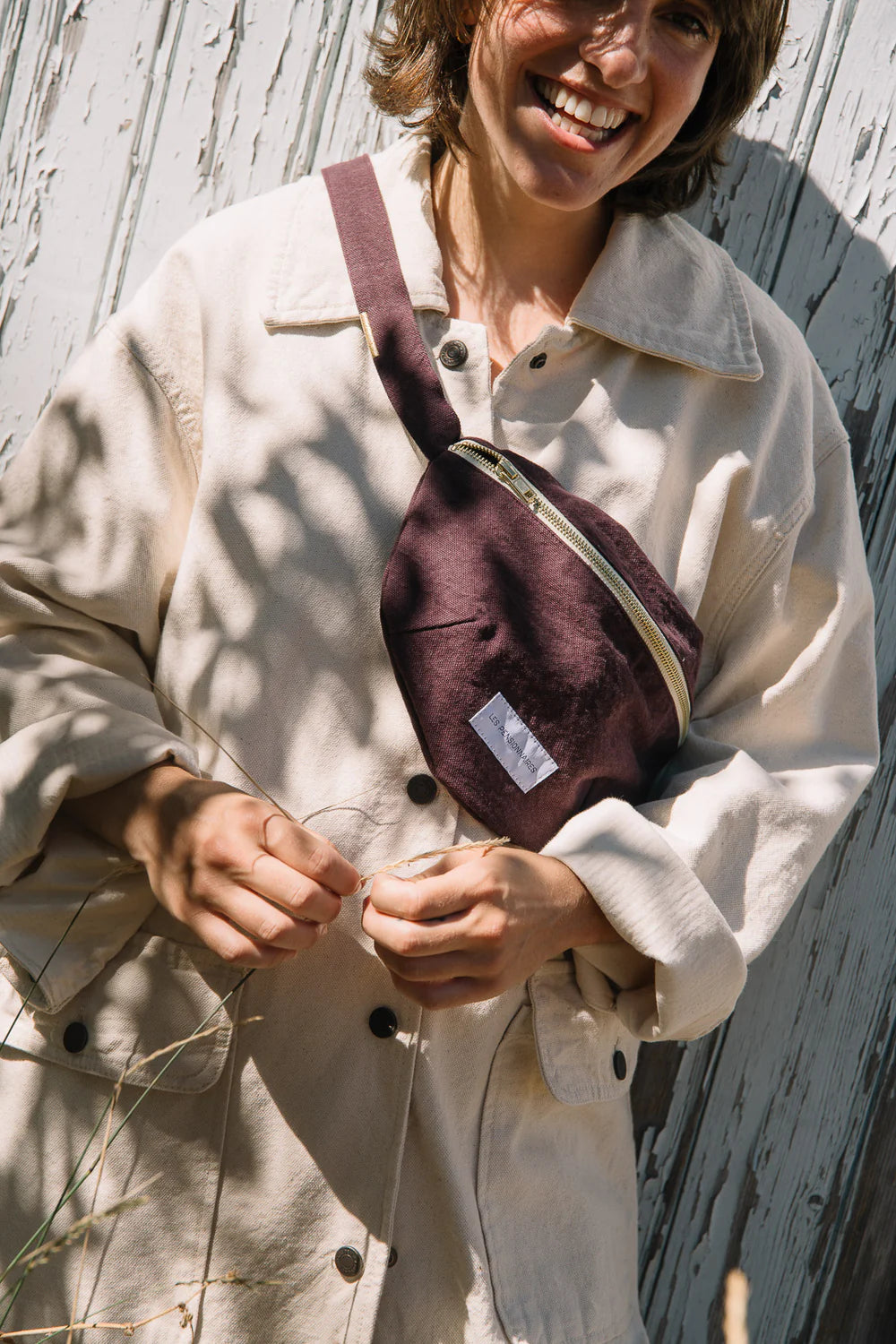 Sac Banane en Toile de Coton Bio - Violet Aubergine