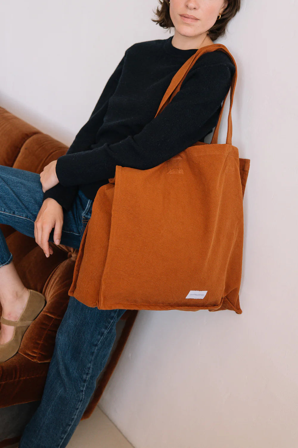 Grand Cabas en Coton Bio - Marron Caramel