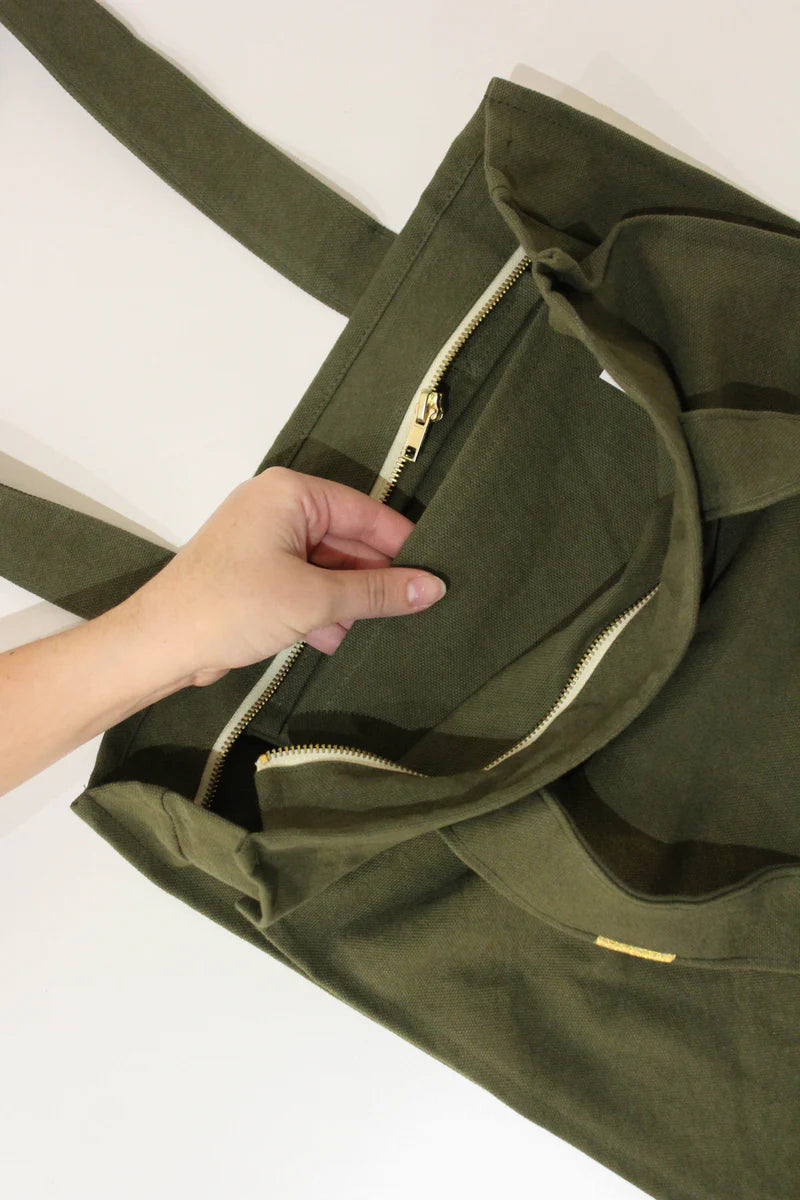 Sac Zippé en Coton Bio - Beige Sable