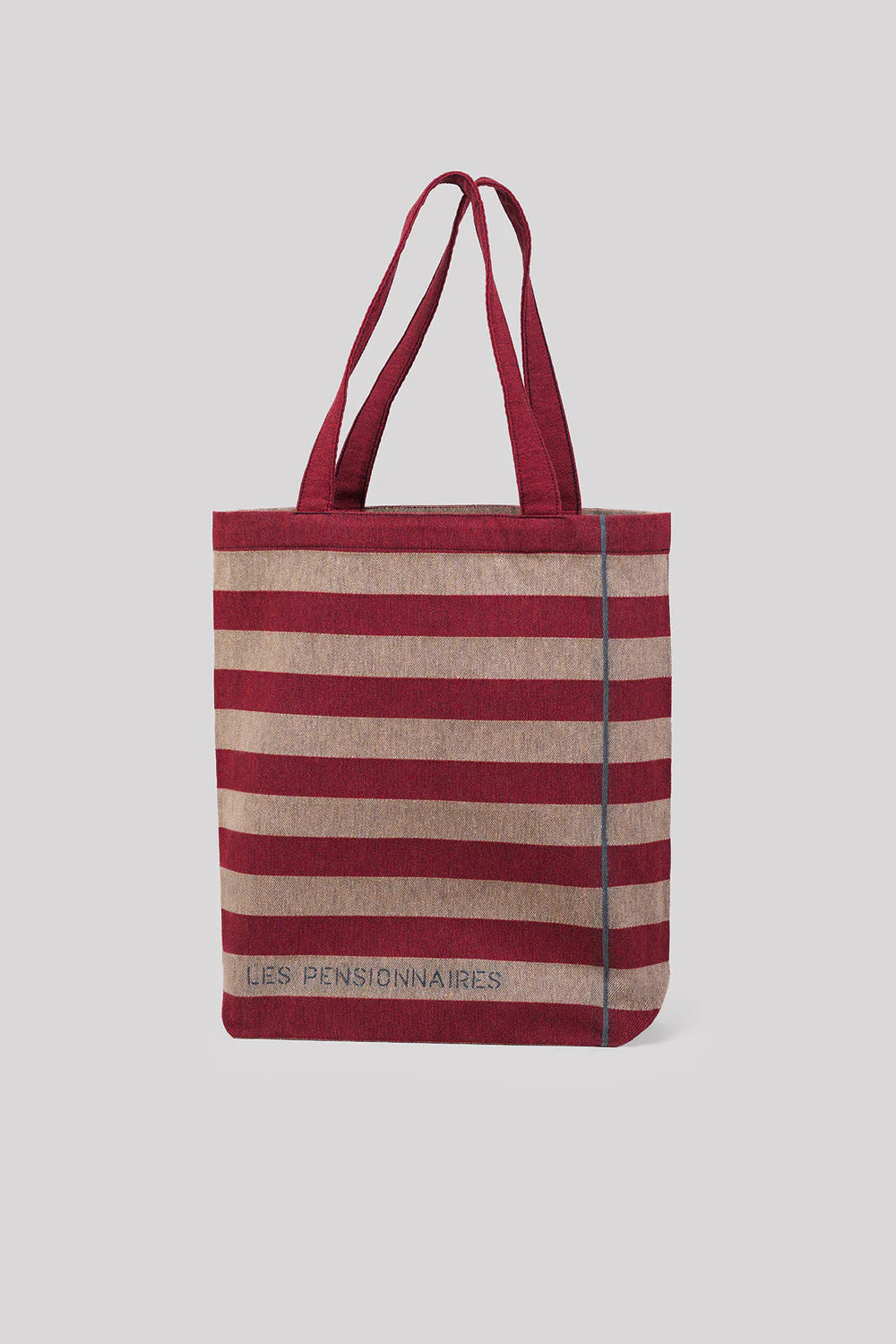 Tote Bag Rayé en Fibres Recyclées - Rouille et Beige