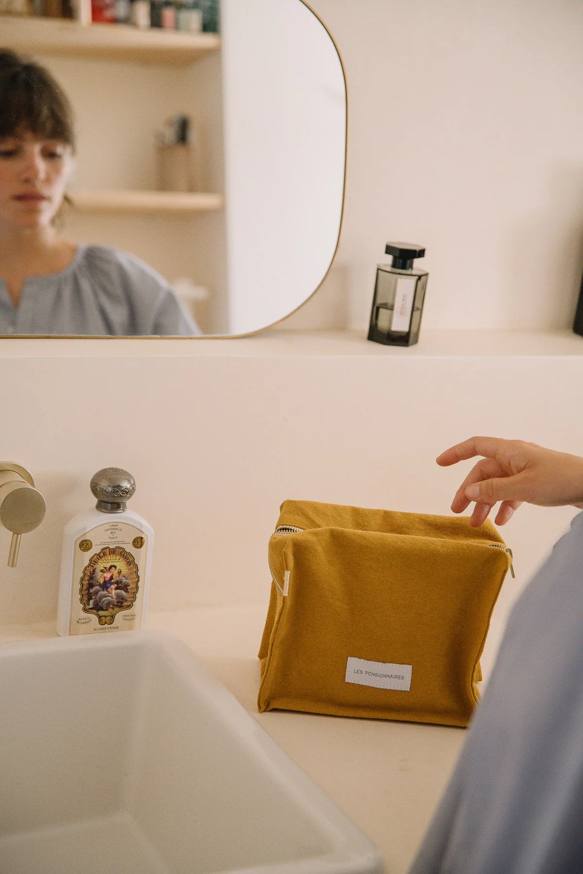 Trousse de Toilette Cube Coton Bio - Jaune Safran