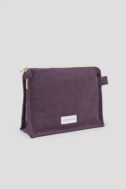 Trousse de Toilette en Coton Bio - Violet Aubergine