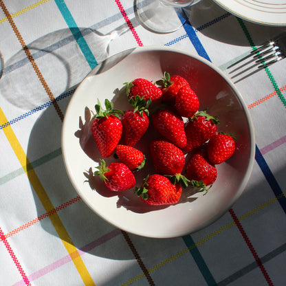 Assiette Égouttoir en Grès - Blanc et Naturel