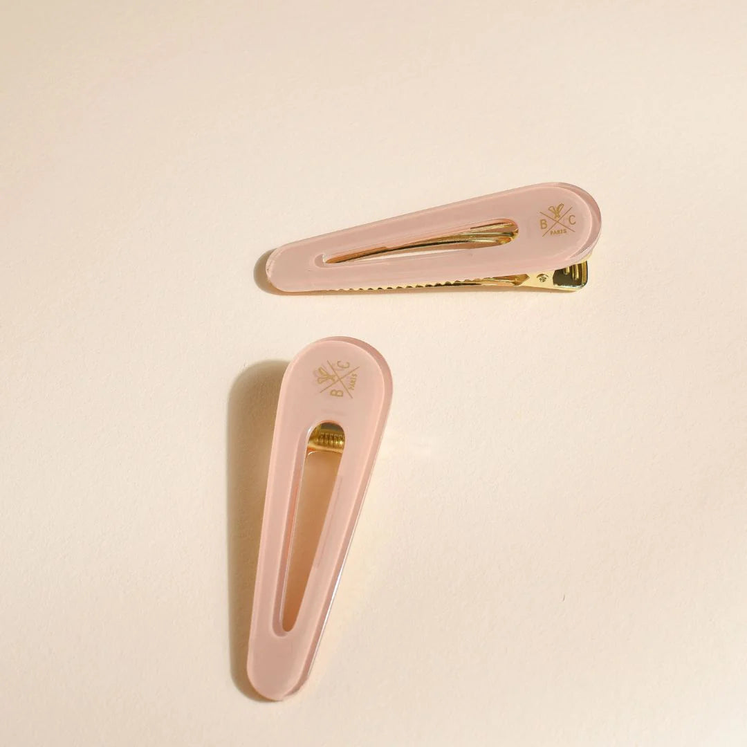 Lot de 2 Barrettes Rose Dragée