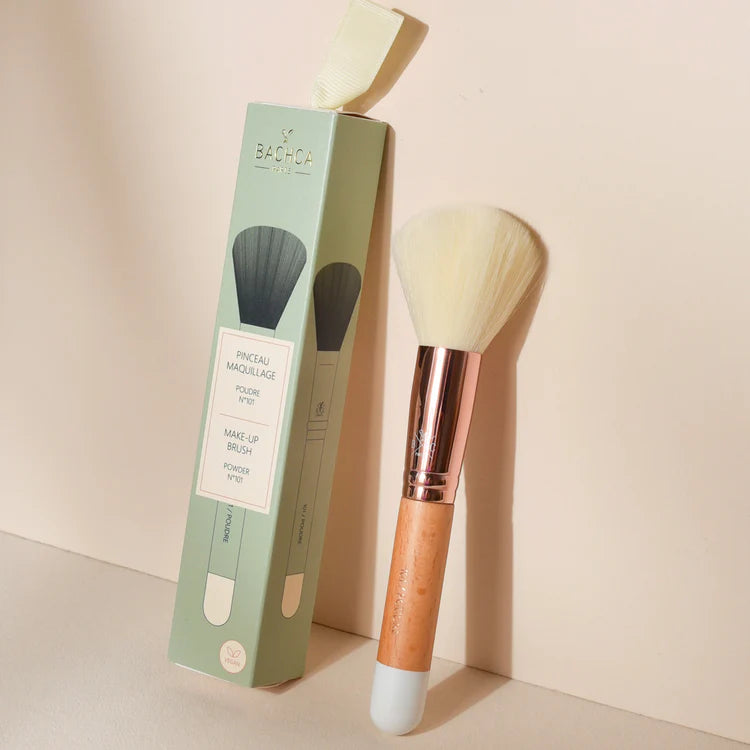 Pinceau Maquillage en Bois Nature - Poudre