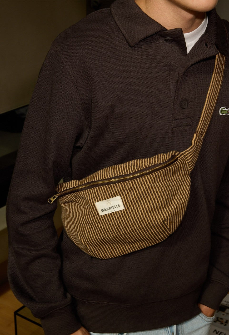 Banane en Coton Rayures Café