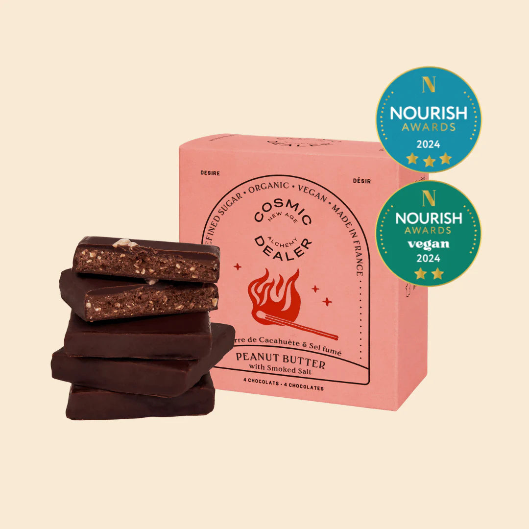 Coffret de 4 Carrés Chocolatés - Beurre de cacahuète & Sel Fumé