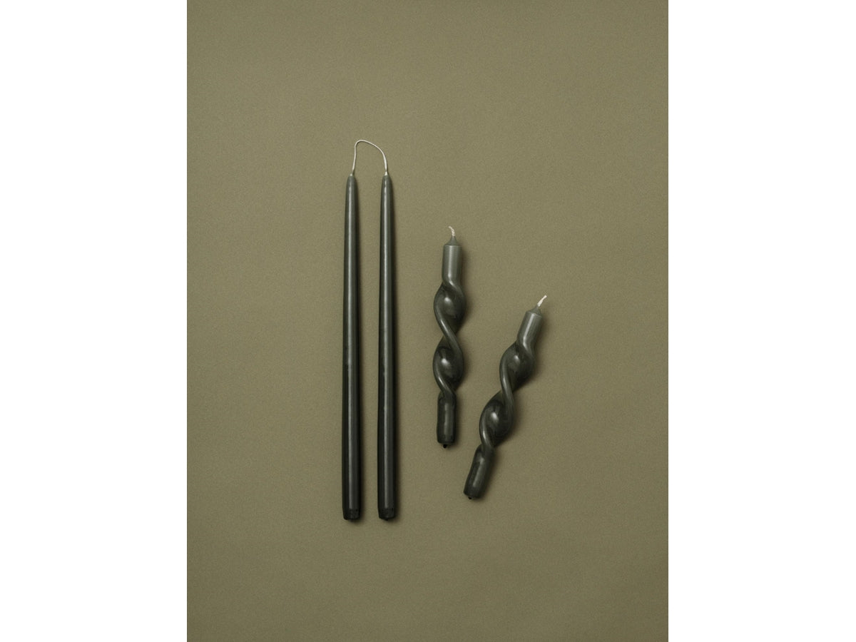 Bougies Coniques Flambeau Grape Leaf Green Glossy