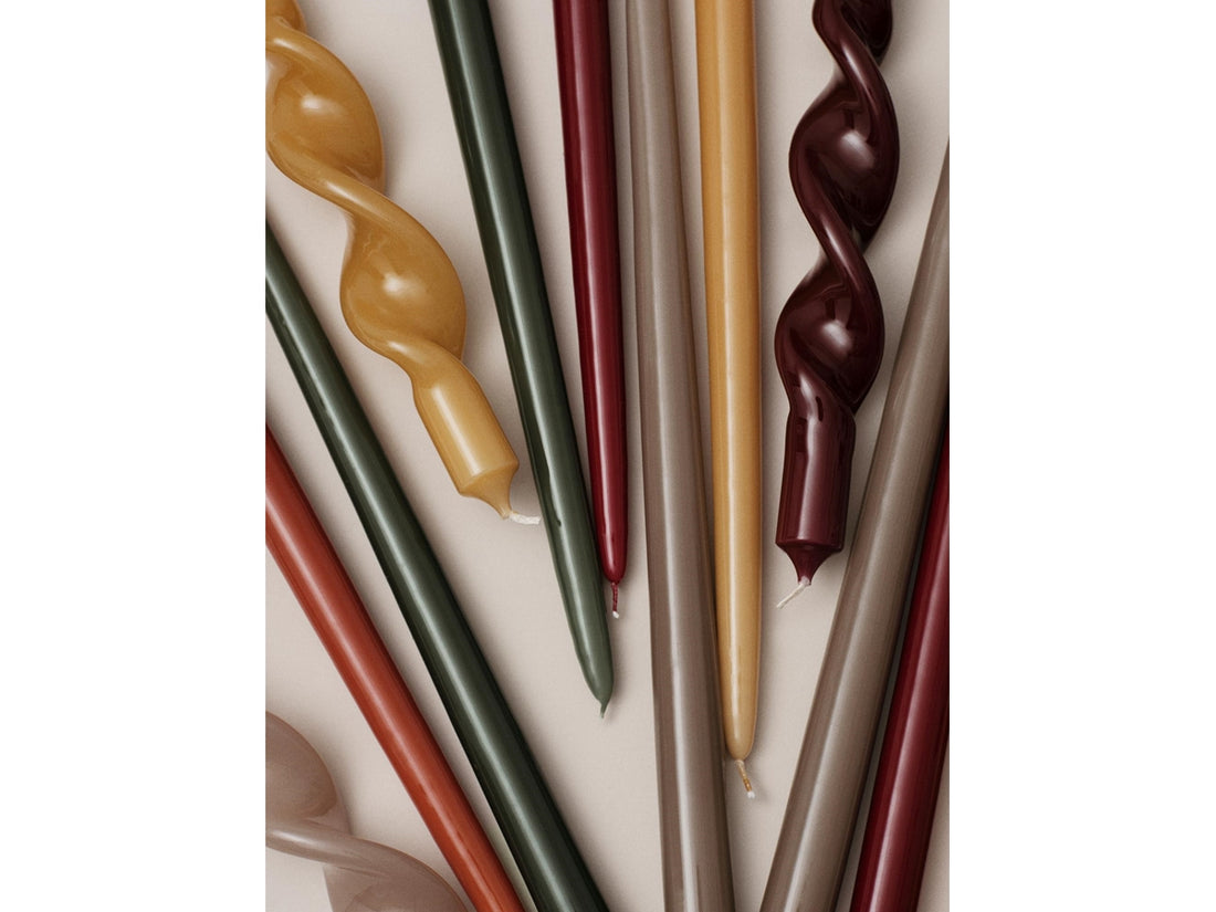 Bougies Coniques Flambeau Grape Leaf Green Glossy