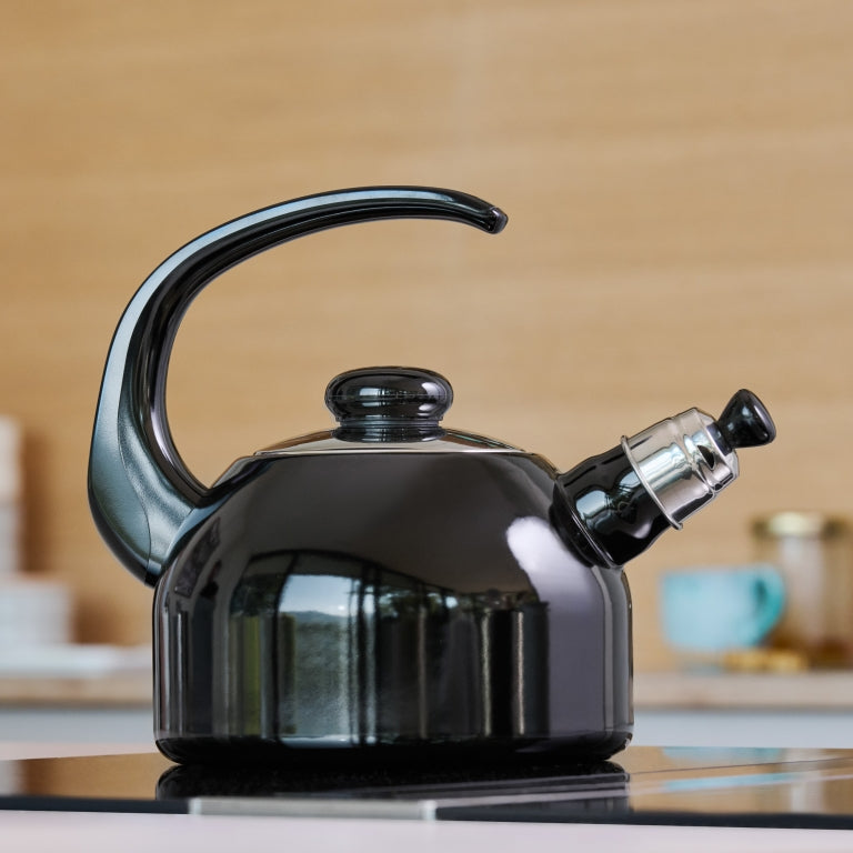 Bouilloire Sifflante en Email Noir 2L