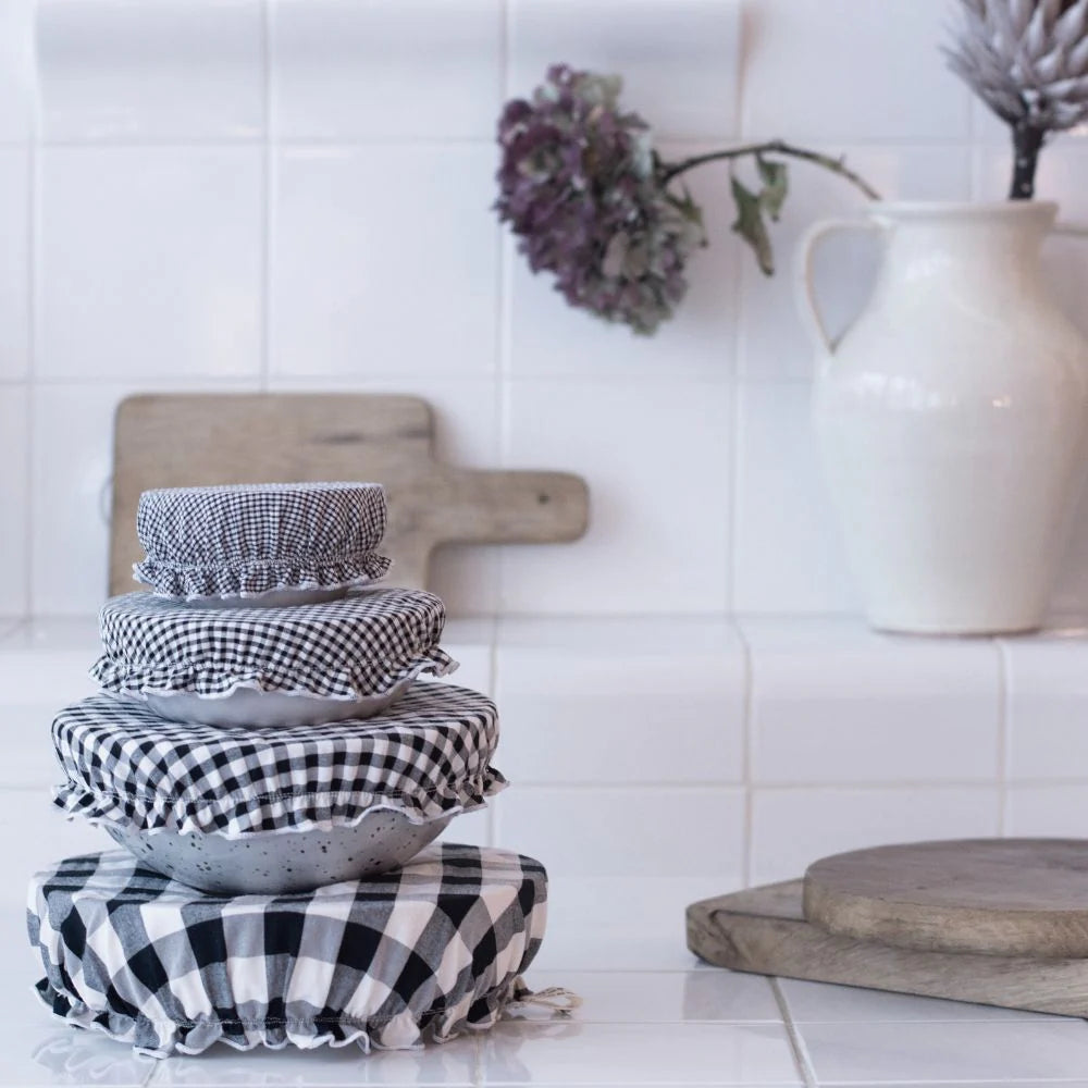 Set de 4 Charlottes Couvre-Plat - Vichy Confiture Black