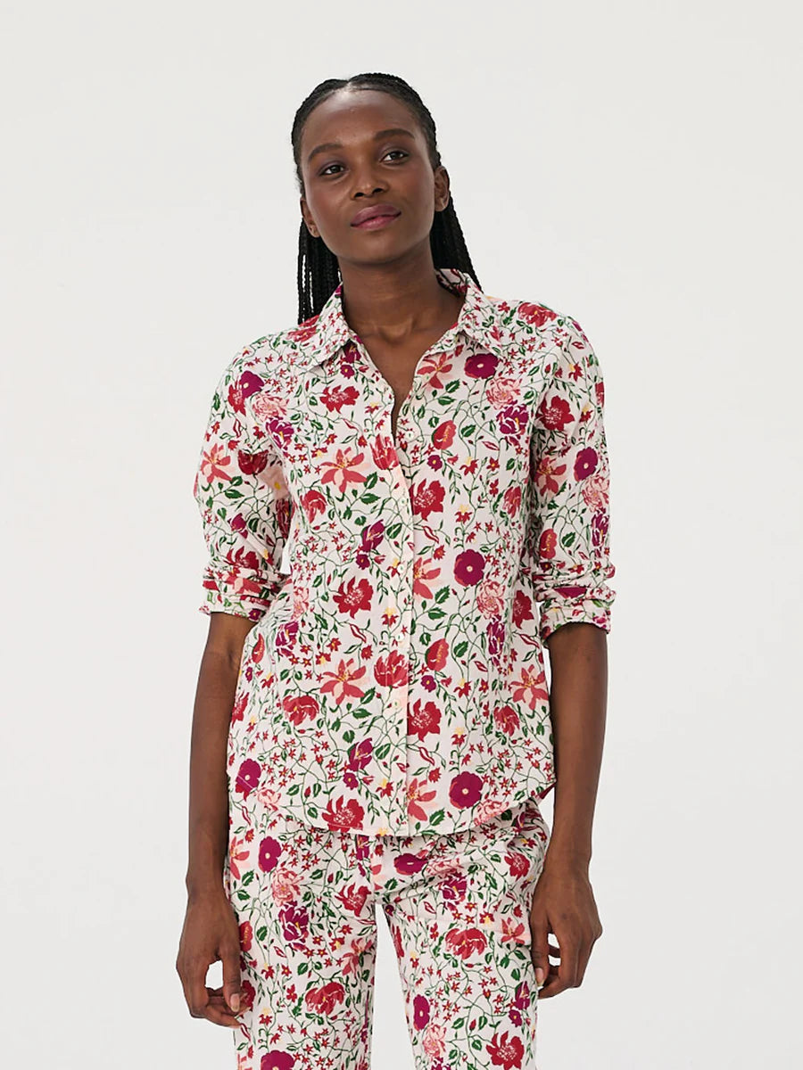 Haut de Pyjama - Chemise- Andy White Flower