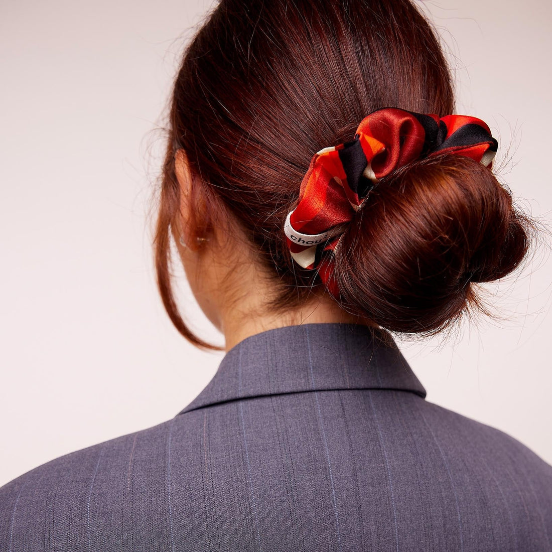 Petit Chouchou Carreaux Noir & Orange