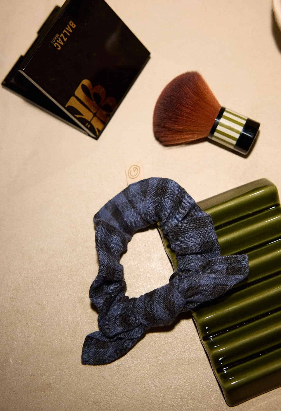 Chouchou en Lin Lavé Vichy Marine