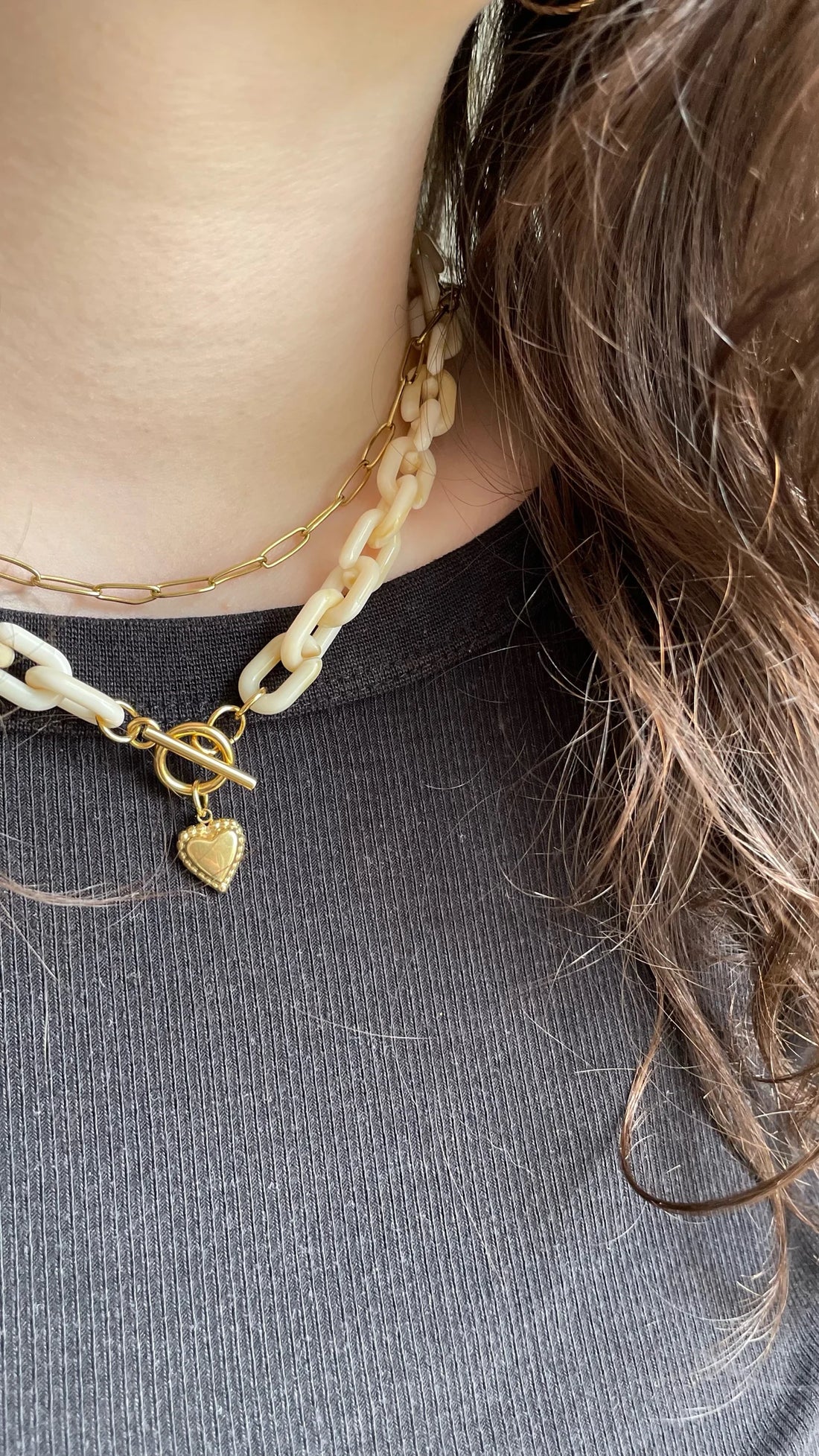 Collier Clémentine Gros Maillons Acrylique