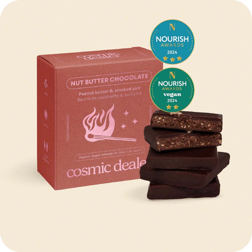 Coffret de 4 Carrés Chocolatés - Beurre de cacahuète &amp; Sel Fumé