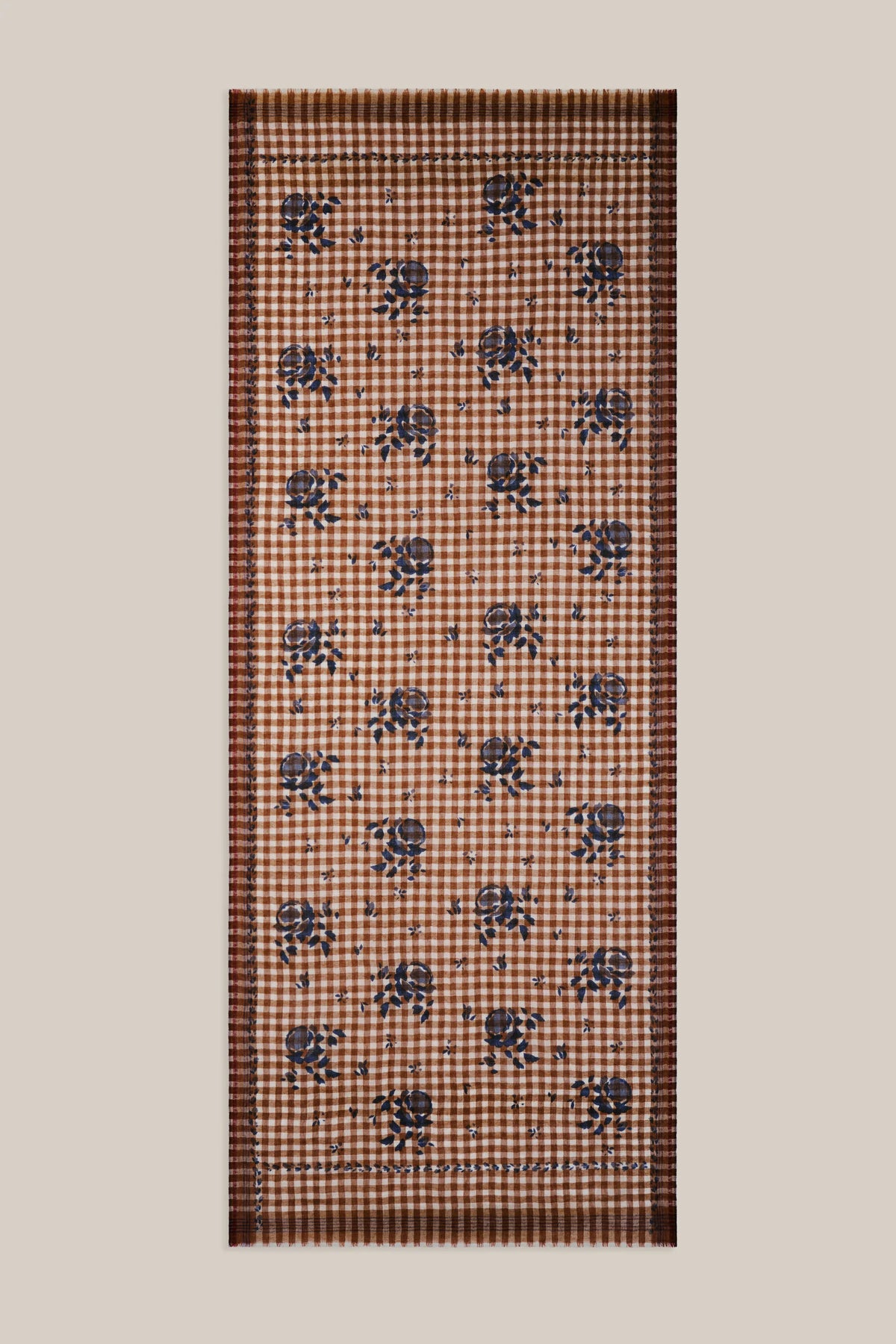 Echarpe en Laine Vichy N°693 Flowers Henna
