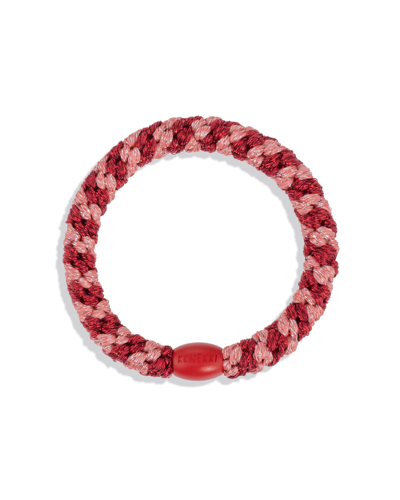 Elastique Kknekki Original - Coral Bordeaux Glitter Stripe