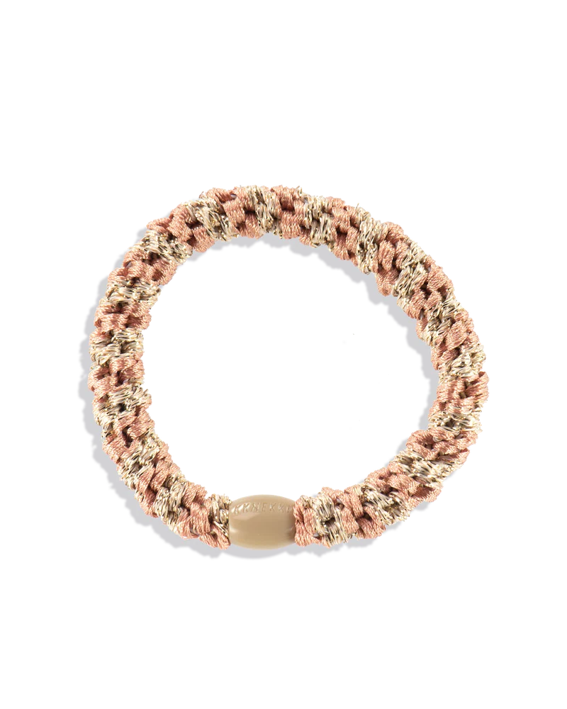Elastique Kknekki Original - Peach Coral Beige Glitter Stripe