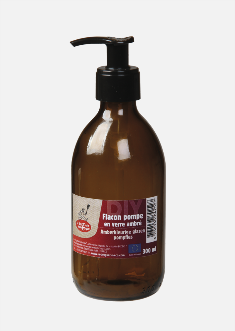 Flacon Pompe en Verre Ambré - 300 ml