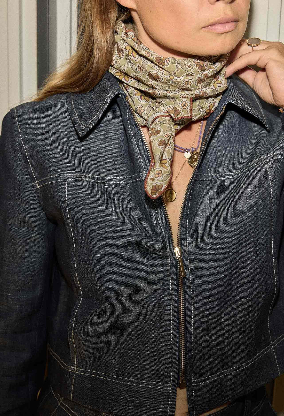 Foulard en Voile de Coton Bijou Jade