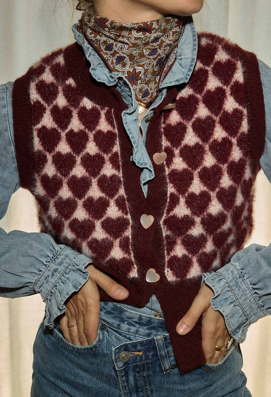 Petit Foulard Bijou Rubis