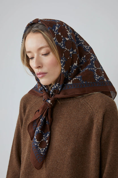 Foulard en Coton Amber N°680 Coffee